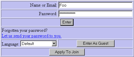 Login Dialog